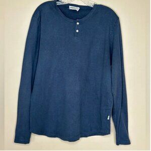 Wellen Blue Long Sleeve Henley Size Large